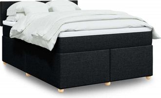 vidaXL Cama Con Luces De Tiras Led Con Cabecera Negro 140 X 190 Cm Pvc
