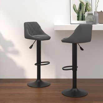 vidaXL Sedie da Bar 2 pz Grigio Scuro in Velluto - Vidaxl