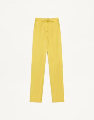 Valentino Pantaloni In Doppia Duchesse Stretch Donna VERDE ACIDO 38