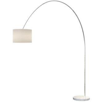 Top-Light Piantana terra arco moderna top light turning 1187 b3 e27 led metallo tessuto lampada terra, paralume bianco