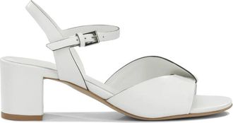 Del Carlo Betty Block Hak Sandal - Dames - Sandalen met hakken - Wit - 38 1/2 EU - Leer - Schoenen