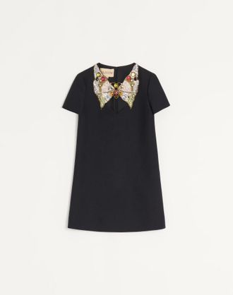 Valentino EMBROIDERED CREPE COUTURE SHORT DRESS Wo