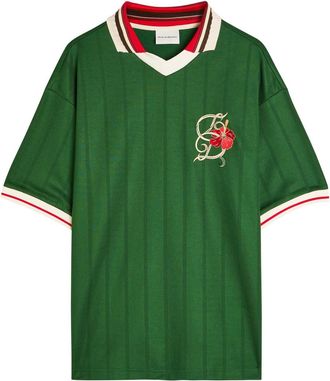 Dr&ocirc;le de Monsieur DR&Ocirc;LE DE Monsieur Polo D Hibiscus Embroidered Jersey Polo Shirt - Dark Green - XL