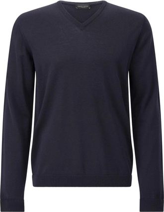 Roberto Collina V-hals Truien - Heren - V-hals truien - Blauw - 4XL - Truien & Vesten