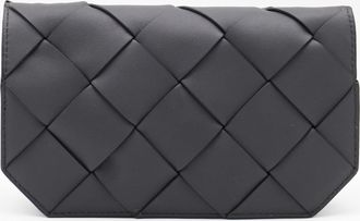 Bottega Veneta Dark Grey Leather Diago Pouch