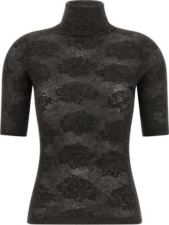 Brunello Cucinelli Brown Textured Turtle Neck Sweater