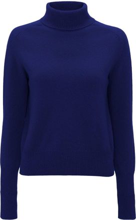 Victoria Beckham roll-neck fine-knit jumper - women - Lambs Wool - L - Blue