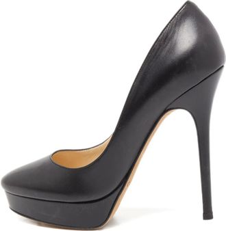 Jimmy Choo London 130mm leather platform pumps - Black