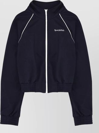 Sporty & Rich hooded jacket elasticated cuffs raglan sleeves