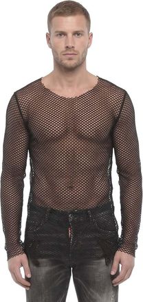 Dsquared2 Black Regular Mesh T-Shirt