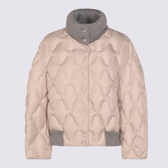 Fabiana Filippi Beige And Grey Down Jacket