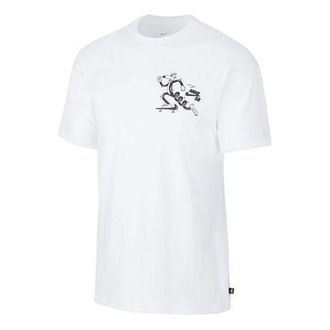 Nike SB Skateboard Funny Pattern Skateboard Short Sleeve White CW5407-100