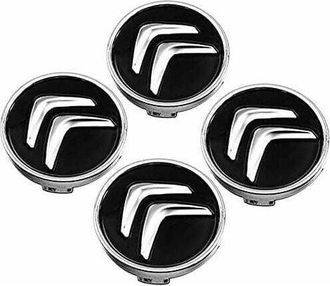 Abysse Enjoliveur De Roue 4x60 Mm Avec Logo Citro&euml;n, Noir, Autres Pi&egrave;ces Automobiles