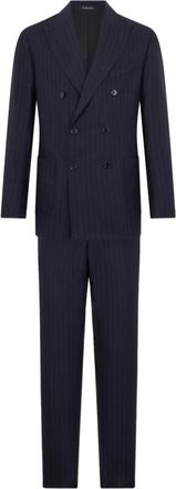 Brooks Brothers Completo doppiopetto in lana a righe - Blu