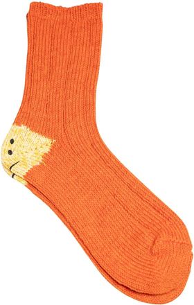 KAPITAL Calzini Rainbowy Happy Heel - Arancione