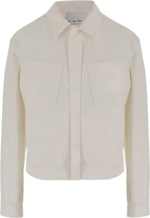 SA SU PHI Ivory Cotton Jacket with Classic Collar