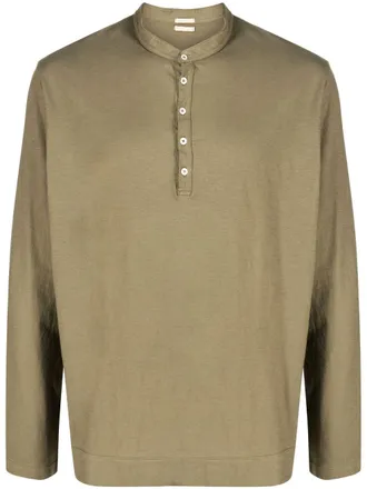 Massimo Alba long-sleeve cotton Henley shirt - men - Cotton - M - Green