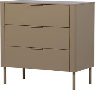 De Eekhoorn Design Kommode Gunaro aus nachhaltigem Massivholz, Taupe matt