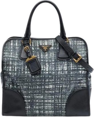 Prada Pre-owned Satchel - Dames - Vintage Handtas - Zwart - ONE Size - Tweed - Vintage