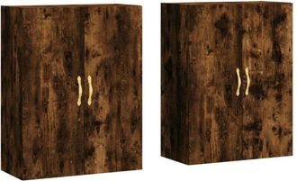 vidaXL Vidaxl - Armarios de pared 2 unidades roble ahumado 69,5x34x90 cm