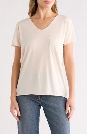 Caslon Rolled Burnout T-Shirt in Beige Rainy Day at Nordstrom Rack, Size X-Large