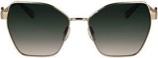 Longchamp 58mm Gradient Square Sunglasses in Gold/Gradient Green Rose at Nordstrom Rack