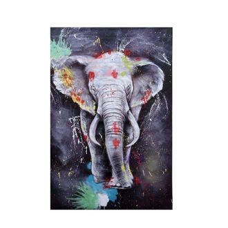 Hhg Hhg - Pintura Al &Oacute;leo Elefante 767, Lienzo Pintura Mural, Pintado A Mano Xl Mural, 180x120cm