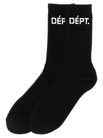 Gallery Dept. Logo-Intarsia Cotton Socks - Black