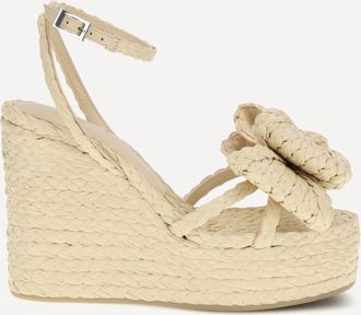 Mach & Mach Le Cadeau raffia wedge Sandals Female 36.5