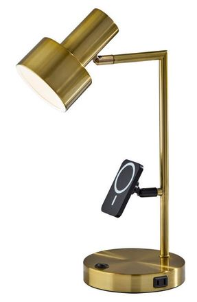Adesso Rowe Supercharger LED Desk Lamp in Antique Brass at Nordstrom