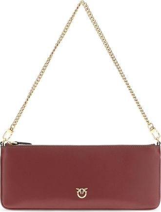 Pinko Womens Shoulder Bag Horizontal Flat Leather Ribes Intenso Intenso-Antique Gold Calf (bos Taurus) Wallets & Purses Intenso/antique