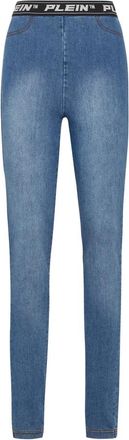 Philipp Plein Super High Waist Jegging - Dames - Skinny Jeans - Blauw - W26 - Katoen - Jeans
