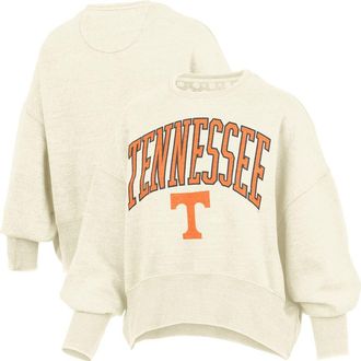 Pressbox Womens Pressbox Natural Tennessee Volunteers Oversized Waist-Length Crewneck Sweatshirt at Nordstrom, Size Xx-Large