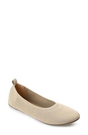 Journee Collection Jersie Knit Ballet Flat in Taupe at Nordstrom Rack, Size 5.5