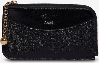 Chloé Kartenetui mit Reissverschluss aus genarbtem und Crinkle-Leder Chloé Sphere