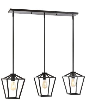 Jonathan Y Designs Jonathan Y Grace 36In 3-Light Industrial Farmhouse Iron Linear Led Pendant