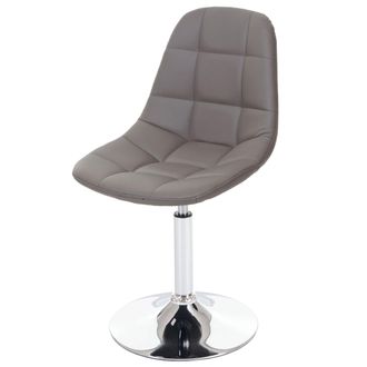 Hhg Hhg - Silla De Comedor 856, Silla Giratoria, Dise&ntilde;o Retro A&ntilde;os 50, Polipiel Gris Topo, Base Cromada