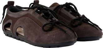 Simone Rocha Womens Cutout Grip Sneaker Brown Synthetic
