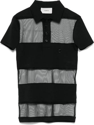 Coperni Polo semi trasparente a righe - Nero