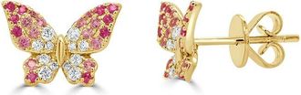 Sabrina Designs 14K 0.56 Ct. Tw. Diamond & Pink Sapphire Stud Earrings