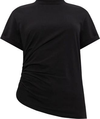 Victoria Beckham T-shirt asimmetrica con ruches - Nero