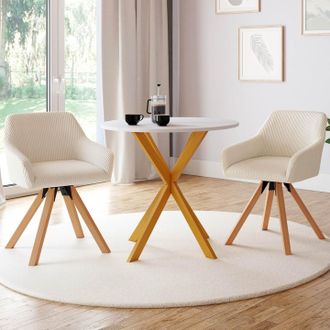IDMarket Lote De 4 Sillas De Comedor Mia Blancas