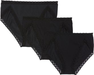 Natori Bliss 3-Pack French Cut Briefs in Black at Nordstrom, Size Xx-Large