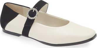 Avec Les Filles Gaelle Colorblock Mary Jane Ballet Flat in White/Black at Nordstrom Rack, Size 6