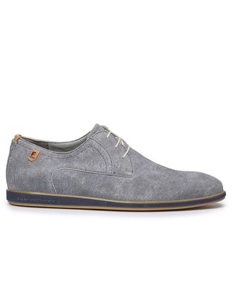 Floris Van Bommel Veterschoenen Floris van Bommel grijze suede en kalfsleer