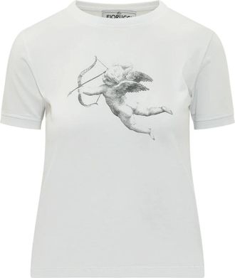 Fiorucci Popcorn Print Babyshirt - Dames - T-shirts - Wit - L - Katoen - Tops