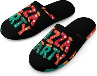 Generic Pizza Party Mens House Slippers Slip Indoor Slipper On Shoes Warm Outdoor