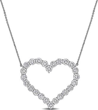 Mimi & Max Created Forever 4 4/5ct TW Lab-Grown Diamond Open Heart Necklace 14k White Gold