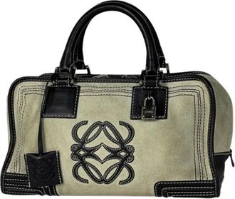 Loewe Pre-owned Handbags, female, Beige, Size: ONE SIZE Pre-owned Suede Handbag