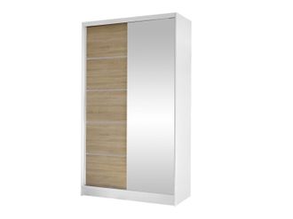 Mirjan24 Armario Closico Fractor Iii, Blanco + Roble Sonoma, 200x100x58cm, Puertas De Armario: Correderas, N&uacute;mero De Estantes: 4